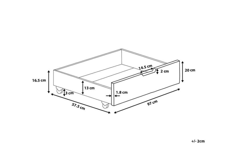 Rumilly Låda 97|58 cm - Vit - Sängförvaring - Sänglåda