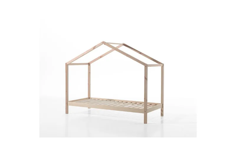 Säng utan staket och en textilsatslåda Dallas 90x200 cm Naturlig, Naturlig