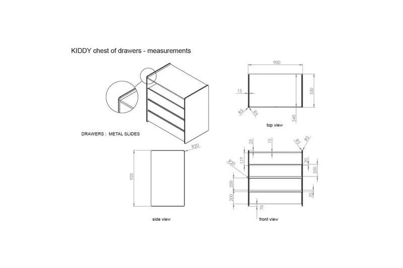 Spjälsäng med Byrå Bytesskiva garderob Bokhylla Kiddy 2-dörrar - 2-dörrar - Möbler - Säng - Sängtillbehör & sänggavel - Sängförvaring
