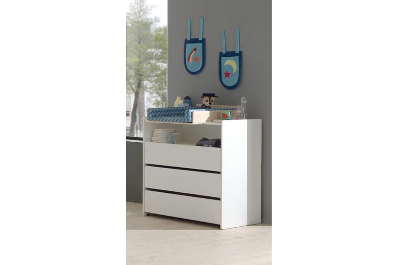 Spjälsäng med Byrå Bytesskiva garderob Bokhylla Kiddy 3-dörrars - 3-dörrars - Möbler - Säng - Sängtillbehör & sänggavel - Sängförvaring