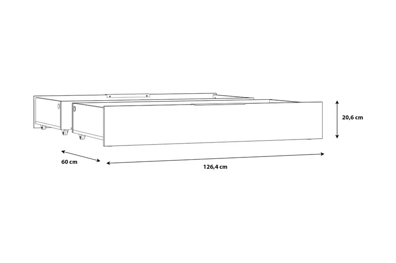Vergina Sänglådor 2-pack - Svart/Grå - Möbler - Säng - Sängtillbehör & sänggavel - Sängförvaring