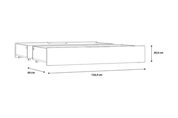 Vergina Sänglådor 2-pack - Svart/Grå - Möbler - Säng - Sängtillbehör & sänggavel - Sängförvaring