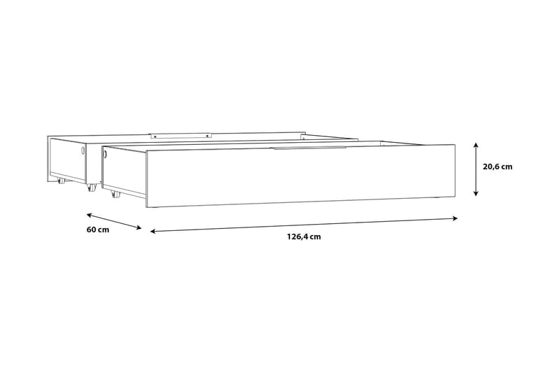 Vergina Sänglådor 2-pack - Svart/Grå - Möbler - Säng - Sängtillbehör & sänggavel - Sängförvaring