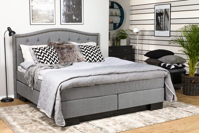 Amiral Sänggavel Toppad 185 cm - Grå - Möbler - Säng - Sängtillbehör & sänggavel - Sänggavlar & huvudgavlar