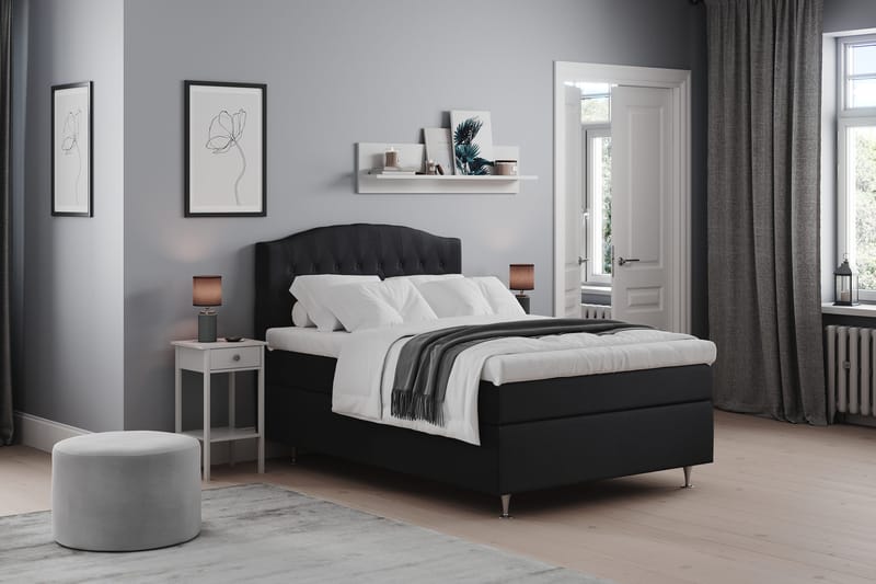 Belda Sänggavel 140 cm Svängd - Svart - Möbler - Säng - Sängtillbehör & sänggavel - Sänggavlar & huvudgavlar