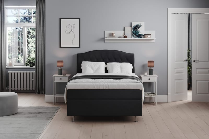 Belda Sänggavel 140 cm Svängd - Svart - Möbler - Säng - Sängtillbehör & sänggavel - Sänggavlar & huvudgavlar