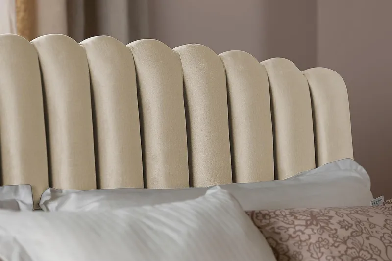 Davia Sänggavel 180 cm - Beige/Sammet - Möbler - Säng - Sängtillbehör & sänggavel - Sänggavlar & huvudgavlar