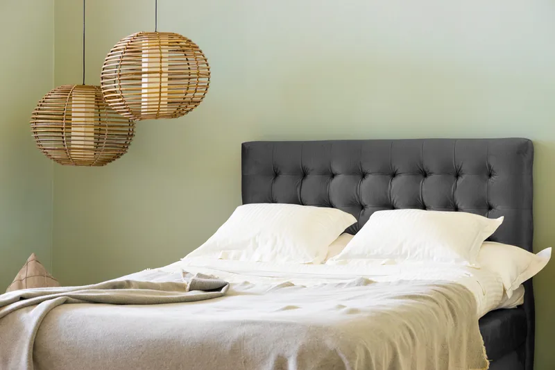 Ella Sänggavel 120 cm Rutig - Mellangrå/Sammet - Möbler - Säng - Sängtillbehör & sänggavel - Sänggavlar & huvudgavlar