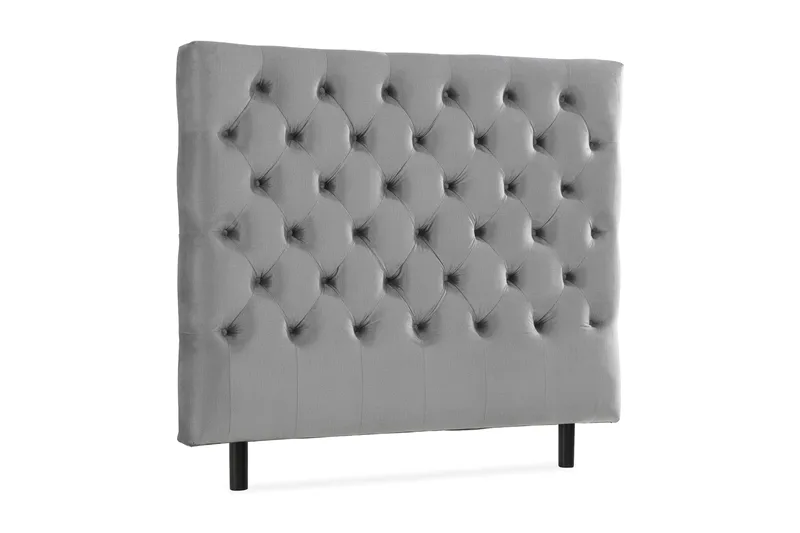 Ella Sänggavel 140 cm Djuphäftad - Grå/Sammet - Möbler - Säng - Sängtillbehör & sänggavel - Sänggavlar & huvudgavlar