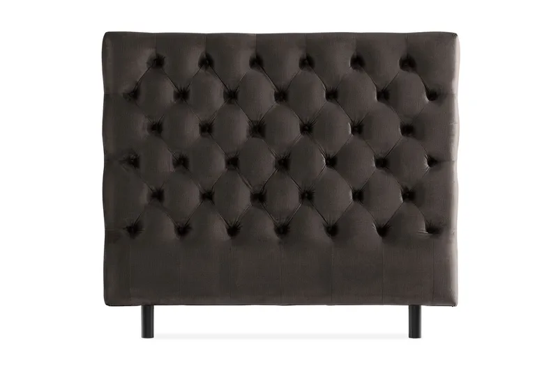 Ella Sänggavel 140 cm Djuphäftad - Mörkgrå/Sammet - Möbler - Säng - Sängtillbehör & sänggavel - Sänggavlar & huvudgavlar