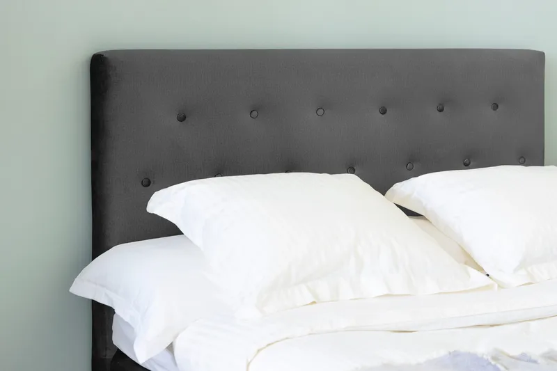 Ella Sänggavel 140 cm Knappar - Mellangrå/Sammet - Möbler - Säng - Sängtillbehör & sänggavel - Sänggavlar & huvudgavlar
