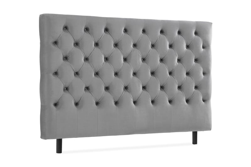 Ella Sänggavel 160 cm Djuphäftad - Grå/Sammet - Möbler - Säng - Sängtillbehör & sänggavel - Sänggavlar & huvudgavlar