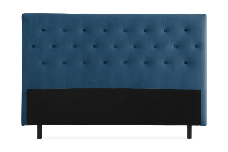 Ella Sänggavel 160 cm Knappar, Blå/Sammet