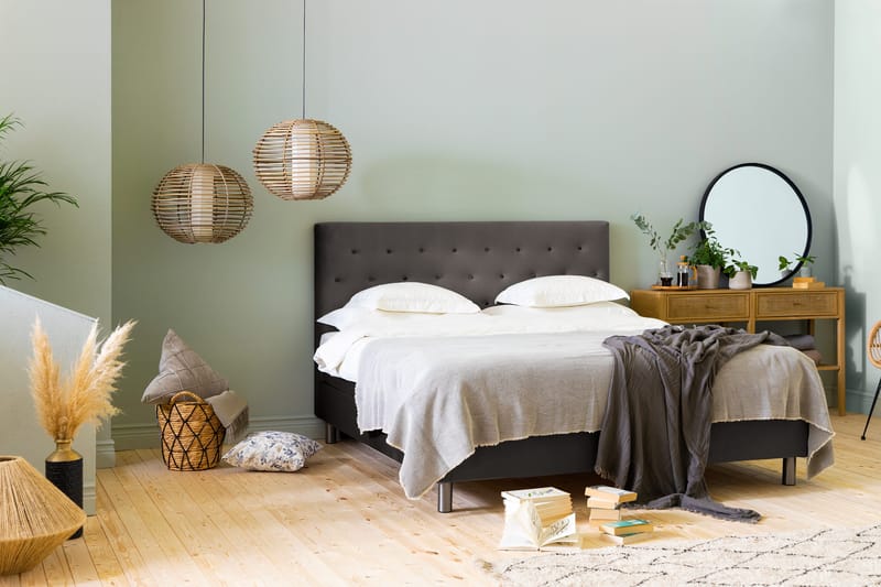 Ella Sänggavel 160 cm Knappar - Mörkgrå/Sammet - Möbler - Säng - Sängtillbehör & sänggavel - Sänggavlar & huvudgavlar