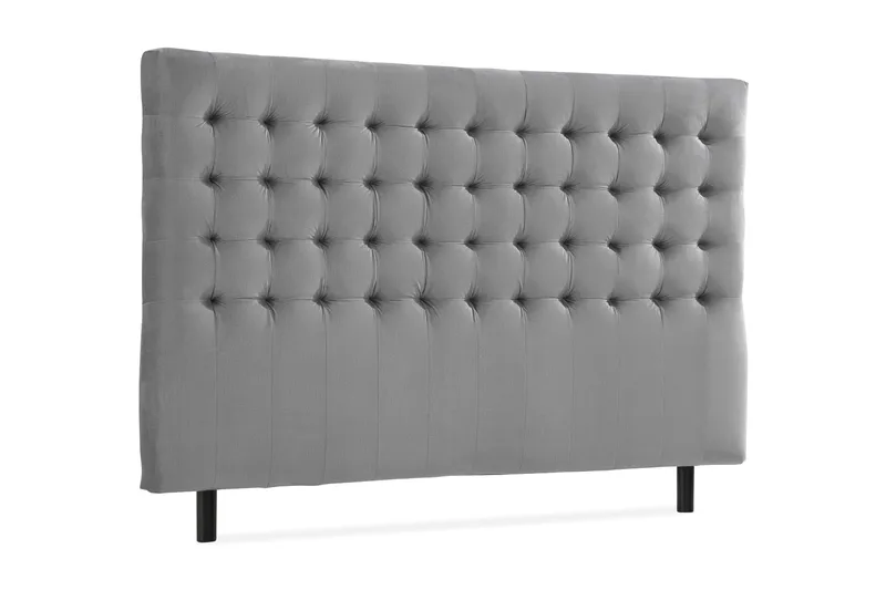 Ella Sänggavel 180 cm Rutig - Grå/Sammet - Möbler - Säng - Sängtillbehör & sänggavel - Sänggavlar & huvudgavlar