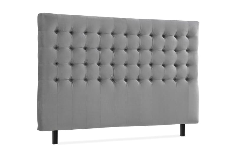 Ella Sänggavel 180 cm Rutig - Grå/Sammet - Möbler - Säng - Sängtillbehör & sänggavel - Sänggavlar & huvudgavlar