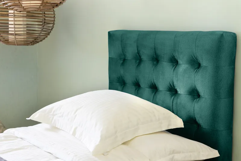 Ella Sänggavel 90 cm Rutig - Grön/Sammet - Möbler - Säng - Sängtillbehör & sänggavel - Sänggavlar & huvudgavlar