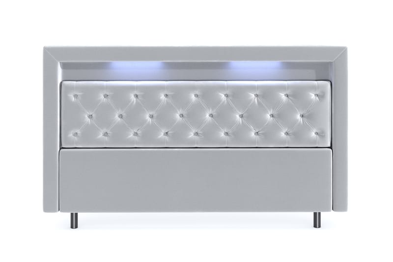 Hilton Velvet LED Gavel 200 - Ljusgrå - Möbler - Säng - Sängtillbehör & sänggavel - Sänggavlar & huvudgavlar