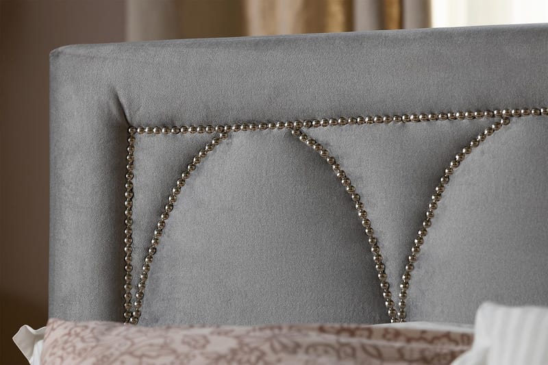 Leva Sänggavel 120 cm - Ljusgrå/Sammet - Möbler - Säng - Sängtillbehör & sänggavel - Sänggavlar & huvudgavlar