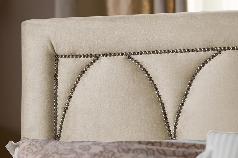 Leva Sänggavel 120cm - Beige/Sammet - Möbler - Säng - Sängtillbehör & sänggavel - Sänggavlar & huvudgavlar