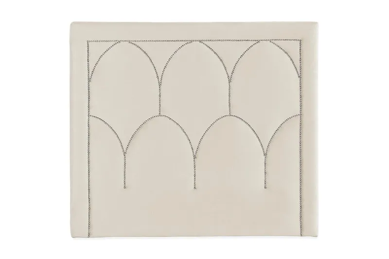 Leva Sänggavel 140cm, Beige/Sammet