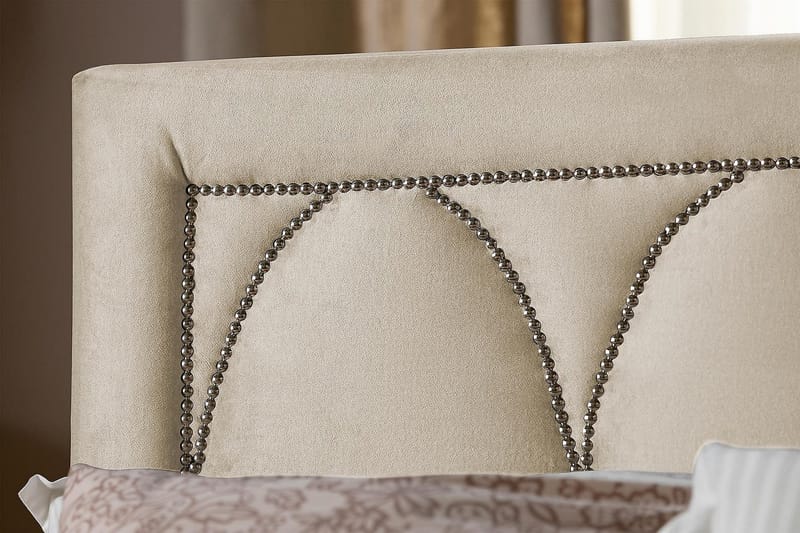 Leva Sänggavel 140cm - Beige/Sammet - Möbler - Säng - Sängtillbehör & sänggavel - Sänggavlar & huvudgavlar