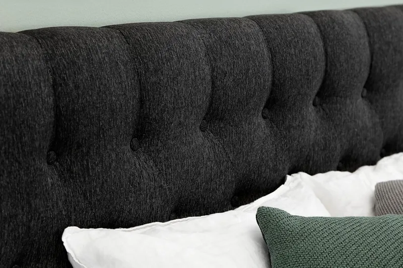 Lucky Diamant Sänggavel 160 cm - Svart/Grå - Möbler - Säng - Sängtillbehör & sänggavel - Sänggavlar & huvudgavlar