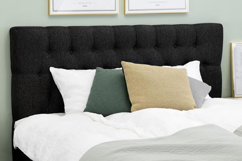 Lucky Diamant Sänggavel 160 cm - Svart/Grå - Möbler - Säng - Sängtillbehör & sänggavel - Sänggavlar & huvudgavlar