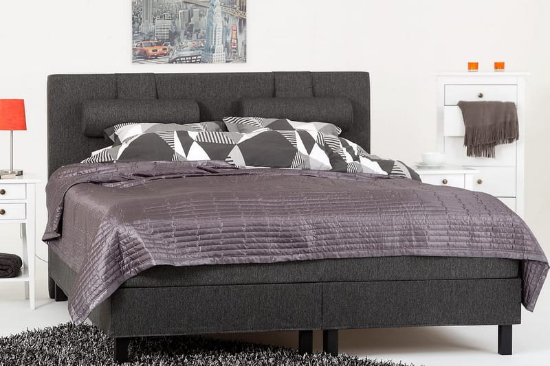 Lucky Sänggavel Slät 150 cm - Svart/Grå - Möbler - Säng - Sängtillbehör & sänggavel - Sänggavlar & huvudgavlar