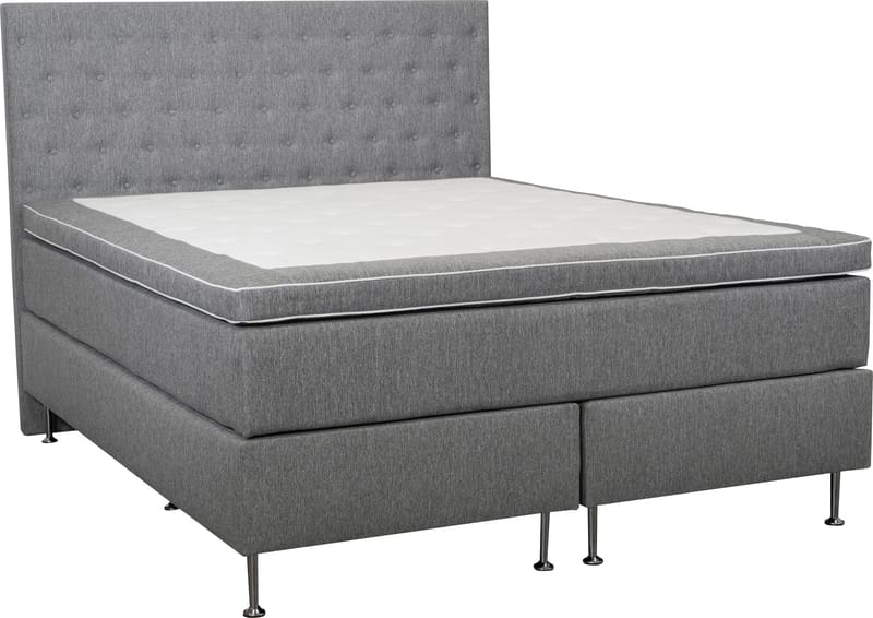 Sänggavel med Knappar 130 cm Hög Grå - 160 cm - Möbler - Säng - Sängtillbehör & sänggavel - Sänggavlar & huvudgavlar