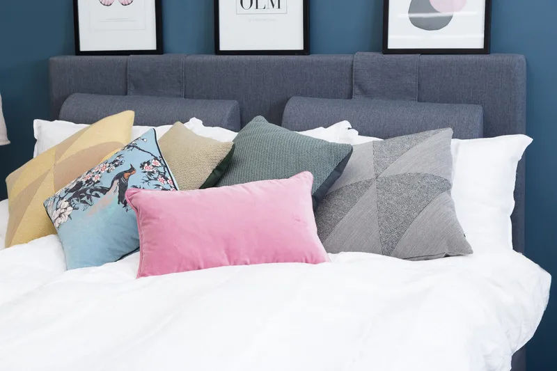 Meja Sänggavel 120x120 - Blå - Möbler - Säng - Sängtillbehör & sänggavel - Sänggavlar & huvudgavlar