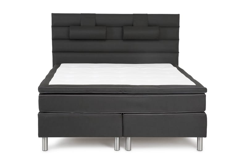 Queen Sänggavel Djuphäftad Linjerad 170 cm, 170 cm Svart