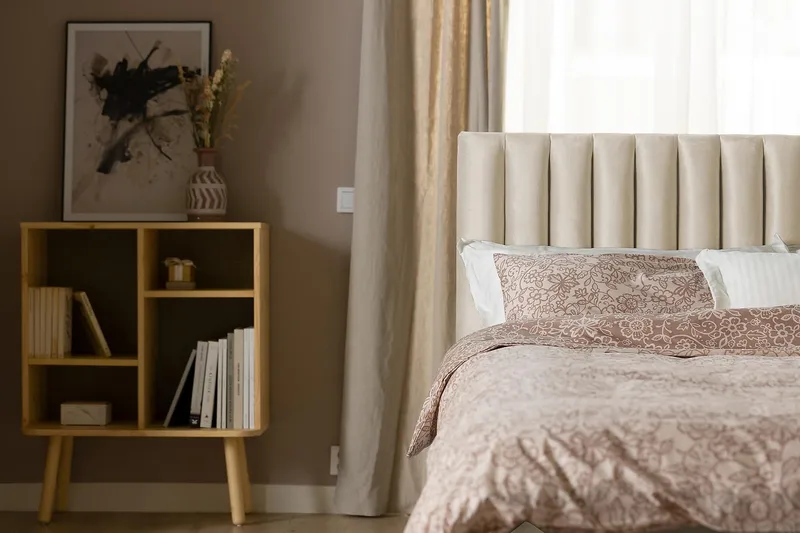 Rakel Sänggavel 120cm - Beige/Sammet - Möbler - Säng - Sängtillbehör & sänggavel - Sänggavlar & huvudgavlar