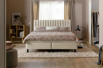 Rakel Sänggavel 140cm - Beige/Sammet - Möbler - Säng - Sängtillbehör & sänggavel - Sänggavlar & huvudgavlar