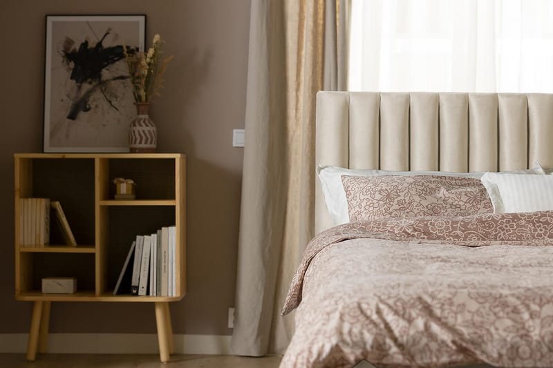 Rakel Sänggavel 160cm - Beige/Sammet - Möbler - Säng - Sängtillbehör & sänggavel - Sänggavlar & huvudgavlar