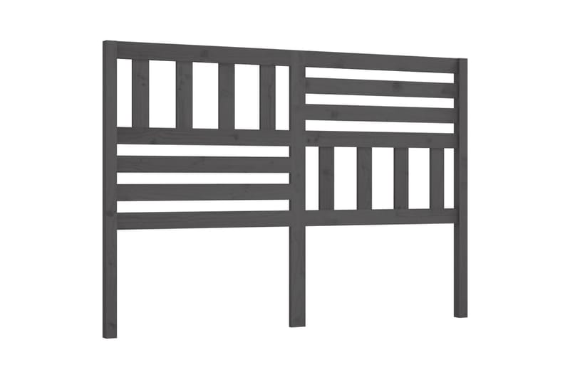 Sänggavel grå 126x4x100 cm massiv furu - Grå - Sänggavlar & huvudgavlar