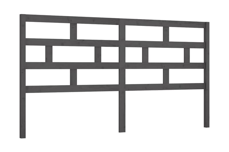 Sänggavel grå 186x4x100 cm massiv furu - Grå - Möbler - Säng - Sängtillbehör & sänggavel - Sänggavlar & huvudgavlar