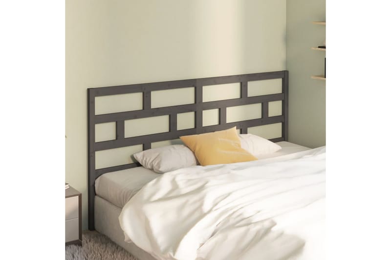 Sänggavel grå 186x4x100 cm massiv furu - Grå - Sänggavlar & huvudgavlar