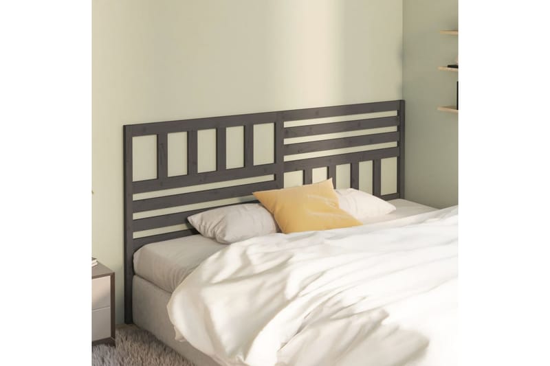 Sänggavel grå 206x4x100 cm massiv furu - Grå - Sänggavlar & huvudgavlar