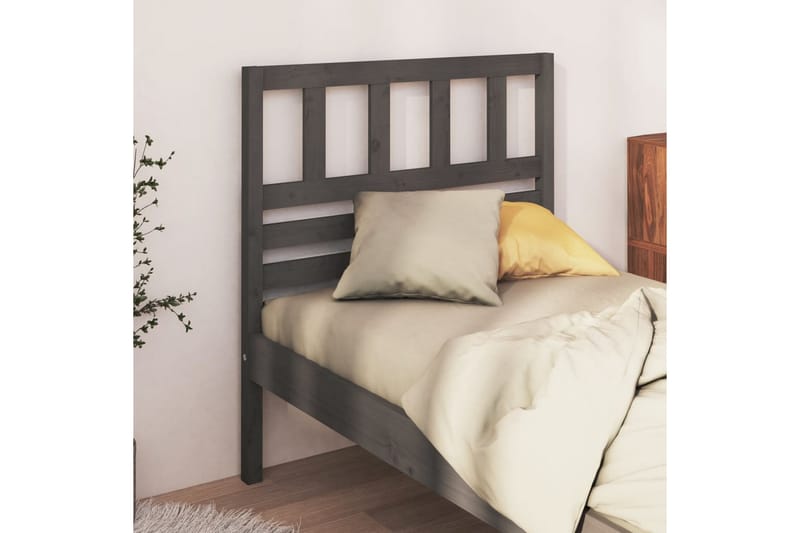 Sänggavel grå 81x4x100 cm massiv furu - Grå - Sänggavlar & huvudgavlar