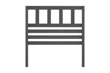 Sänggavel grå 96x4x100 cm massiv furu