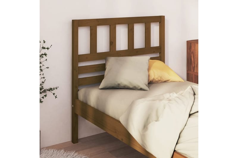 Sänggavel honungsbrun 81x4x100 cm massiv furu - Honung - Möbler - Säng - Sängtillbehör & sänggavel - Sänggavlar & huvudgavlar