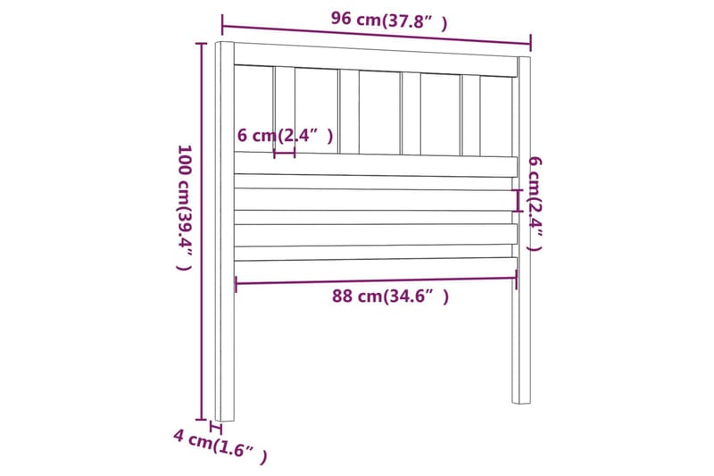 Sänggavel honungsbrun 96x4x100 cm massiv furu - Honung - Möbler - Säng - Sängtillbehör & sänggavel - Sänggavlar & huvudgavlar