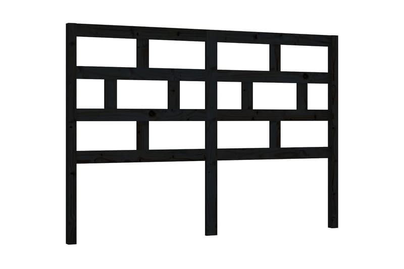 Sänggavel svart 126x4x100 cm massiv furu - Svart - Sänggavlar & huvudgavlar