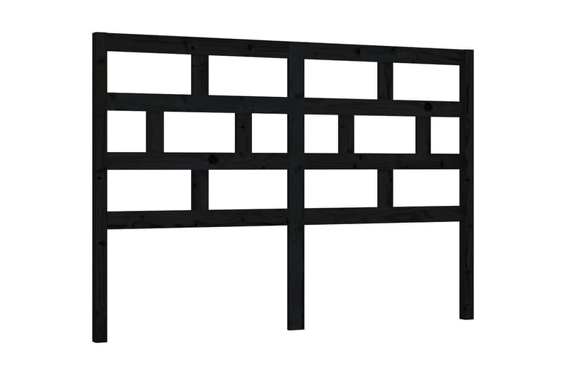 Sänggavel svart 126x4x100 cm massiv furu - Svart - Möbler - Säng - Sängtillbehör & sänggavel - Sänggavlar & huvudgavlar