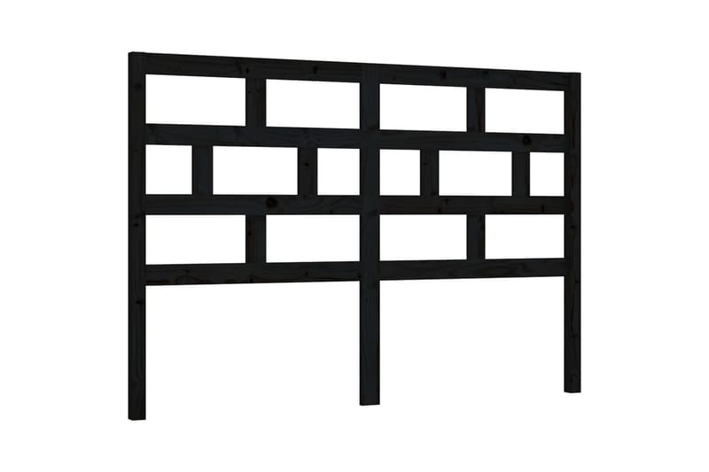 Sänggavel svart 141x4x100 cm massiv furu - Svart - Sänggavlar & huvudgavlar