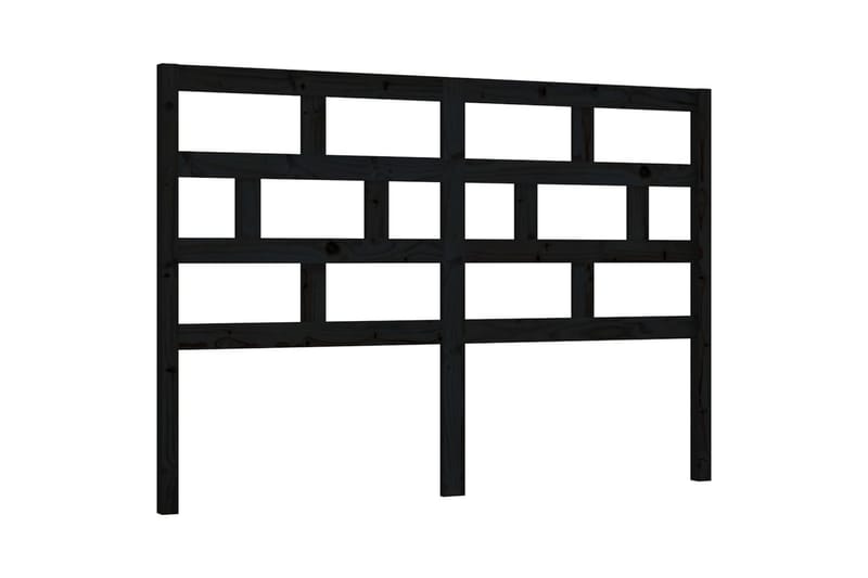 Sänggavel svart 156x4x100 cm massiv furu - Svart - Möbler - Säng - Sängtillbehör & sänggavel - Sänggavlar & huvudgavlar