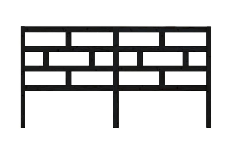Sänggavel svart 186x4x100 cm massiv furu - Svart - Möbler - Säng - Sängtillbehör & sänggavel - Sänggavlar & huvudgavlar