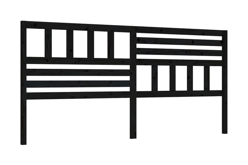 Sänggavel svart 206x4x100 cm massiv furu - Svart - Möbler - Säng - Sängtillbehör & sänggavel - Sänggavlar & huvudgavlar