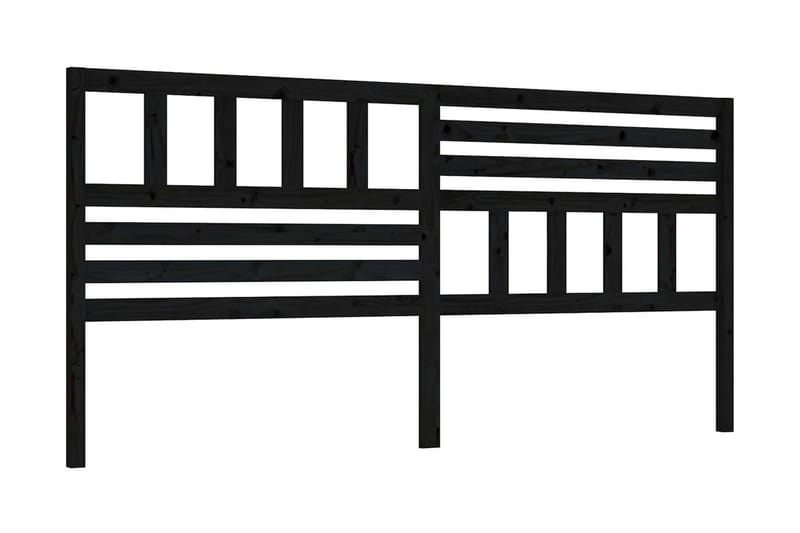 Sänggavel svart 206x4x100 cm massiv furu - Svart - Sänggavlar & huvudgavlar